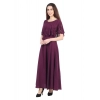 Dropship Women's Crepe Solid Sleeveless Full Length Gown(Maroon)