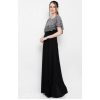 Dropship Women's Crepe Solid Sleeveless Full Length Gown(Grey Black)