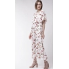 Dropship Women's Crepe Floral Half Sleeves Full Length Gown(White)