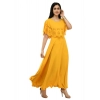 Dropship Women's Crepe Solid Sleeveless Full Length Gown(Yellow)