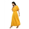 Dropship Women's Crepe Solid Sleeveless Full Length Gown(Yellow)