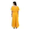 Dropship Women's Crepe Solid Sleeveless Full Length Gown(Yellow)