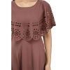 Dropship Women's Crepe Solid Sleeveless Full Length Gown(Brown)