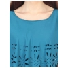 Dropship Women's Crepe Solid Sleeveless Full Length Gown(Light Blue)