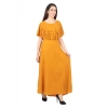 Dropship Women's Crepe Solid Sleeveless Full Length Gown(Yellow)
