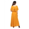 Dropship Women's Crepe Solid Sleeveless Full Length Gown(Yellow)