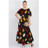 Dropship Women's Crepe Printed Half Sleeves Full Length Gown(Multi)