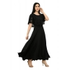 Dropship Women's Crepe Solid Sleeveless Full Length Gown(Black)