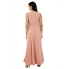 Dropship Women's Crepe Solid Sleeveless Full Length Gown(Light Peach)