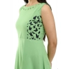 Dropship Women's Crepe Solid Sleeveless Full Length Gown(Green)