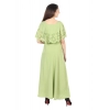 Dropship Women's Crepe Solid Sleeveless Full Length Gown(Light Green)