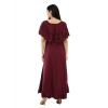 Dropship Women's Crepe Solid Sleeveless Full Length Gown(Wine)
