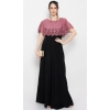 Dropship Women's Crepe Solid Sleeveless Full Length Gown(Peach Black)