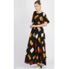 Dropship Women's Crepe Printed Half Sleeves Full Length Gown(Multi)