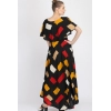 Dropship Women's Crepe Printed Half Sleeves Full Length Gown(Multi)