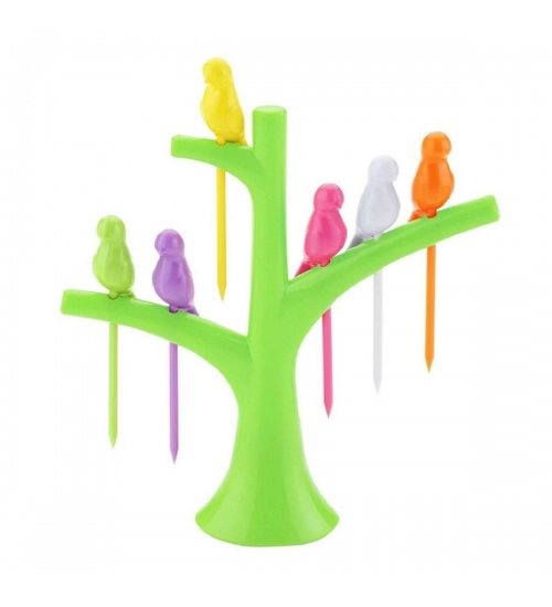 Pack Of_10 Bird Fork Dazzling Colors (Color: Assorted)