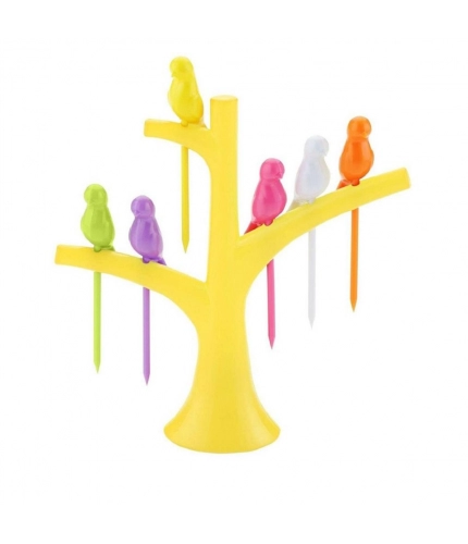 Pack Of_10 Bird Fork Dazzling Colors (Color: Assorted)
