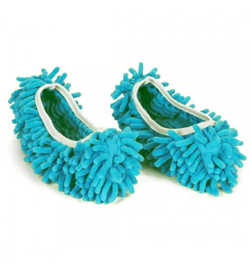 Pack Of_2 Multi Function Washable Dust Mop Floor Cleaning Slippers (Color: Assorted)