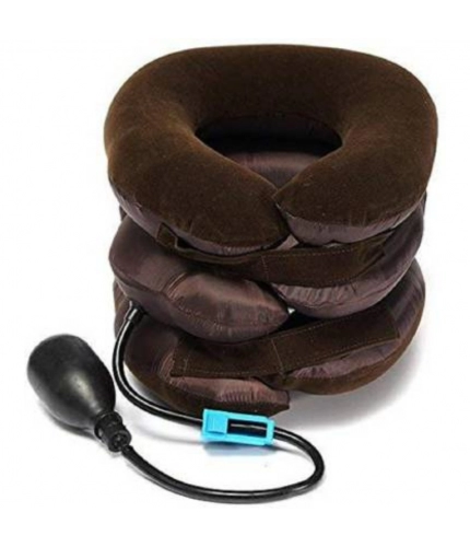 Neck Pillow Three Layers Tractor Massager Excerciser For Cervical Spine Neck Back Shoulder Pain (Color: Assorted)