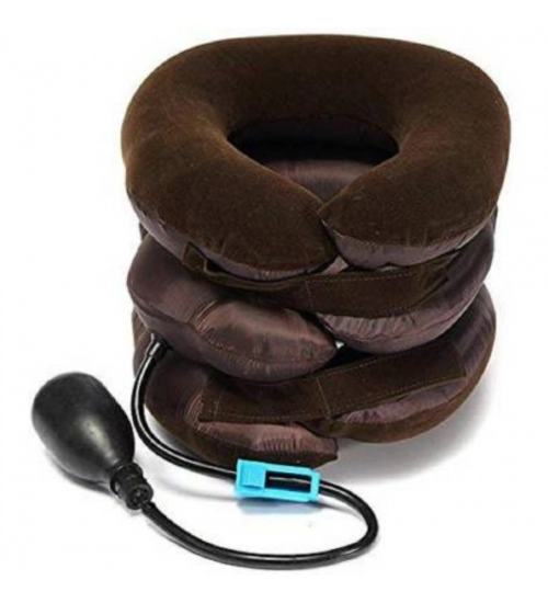 Neck Pillow Three Layers Tractor Massager Excerciser For Cervical Spine Neck Back Shoulder Pain (Color: Assorted)