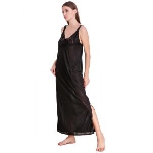 Women's Satin 2 PCs Set of Nighty And Wrap Gown with Half Sleeve(Color: Maroon, Neck Type: V Neck)