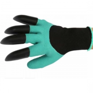 Generic Pack Of_2 Heavy Duty Garden Farming Gloves Washable With Right Hand Fingertips Claws (Color: Assorted)