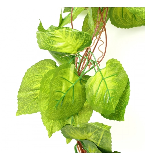 Pack Of 3 Silk Polyester Artificial Money Plant Leaf Vine Hanging Garland Foliage Flowers Leaf Plants For Wall Decoration (Color: Green,Length: 15 Feet)