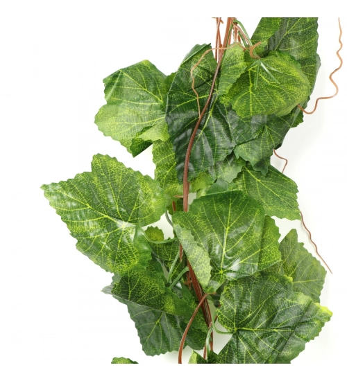 Pack Of 5 Silk Polyester Artificial Grape Leaf Vine Hanging Garland Foliage Flowers Leaf Plants For Wall Decoration (Color: Green,Length: 15 Feet)