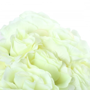 Generic Silk Polyester Artificial Rose Flowers Bunch Bouquet Of 12 Roses For Home Decoration (Color: White,Length: 17 Inches)