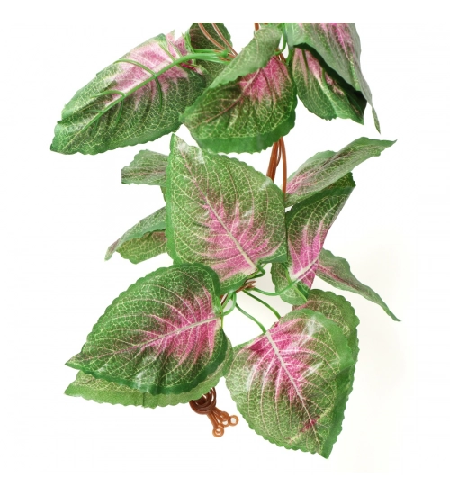 Pack Of 3 Silk Polyester Artificial Shaded Pink Green Leaf Vine Hanging Garland Foliage Flowers Leaf Plants For Wall Decoration (Color: Pink-Green,Length: 15 Feet)