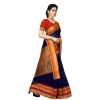Women's Kota Doria Cotton Border Saree With Blouse (Navy Blue, 5-6 Mtrs) Women's Kota Doria Cotton Border Saree With Blouse (Navy Blue, 5-6 Mtrs)