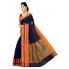 Women's Kota Doria Cotton Border Saree With Blouse (Navy Blue, 5-6 Mtrs) Women's Kota Doria Cotton Border Saree With Blouse (Navy Blue, 5-6 Mtrs)