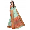 Women's Kota Doria Cotton Woven Butta Saree With Blouse (Pista, 5-6 Mtrs)