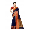 Women's Kota Doria Cotton Border Saree With Blouse (Navy Blue, 5-6 Mtrs) Women's Kota Doria Cotton Border Saree With Blouse (Navy Blue, 5-6 Mtrs)