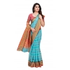 Women's Kota Doria Cotton Woven Butta Saree With Blouse (Sky Blue, 5-6 Mtrs) Women's Kota Doria Cotton Woven Butta Saree With Blouse (Sky Blue, 5-6 Mtrs)