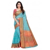 Women's Kota Doria Cotton Woven Butta Saree With Blouse (Sky Blue, 5-6 Mtrs) Women's Kota Doria Cotton Woven Butta Saree With Blouse (Sky Blue, 5-6 Mtrs)