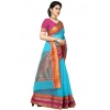 Women's Kota Doria Cotton Border Saree With Blouse (Sky Blue, 5-6 Mtrs) Women's Kota Doria Cotton Border Saree With Blouse (Sky Blue, 5-6 Mtrs)