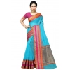 Women's Kota Doria Cotton Border Saree With Blouse (Sky Blue, 5-6 Mtrs) Women's Kota Doria Cotton Border Saree With Blouse (Sky Blue, 5-6 Mtrs)