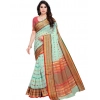 Women's Kota Doria Cotton Woven Butta Saree With Blouse (Pista, 5-6 Mtrs)