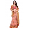 Women's Kota Doria Cotton Woven Butta Saree With Blouse (Peach, 5-6 Mtrs) Women's Kota Doria Cotton Woven Butta Saree With Blouse (Peach, 5-6 Mtrs)