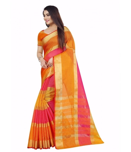 Women's Kota Doria Cotton Plain Saree With Blouse (Multicolor, 5-6 Mtrs) Women's Kota Doria Cotton Plain Saree With Blouse (Multicolor, 5-6 Mtrs)