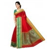Women's Kota Doria Cotton Border Saree With Blouse (Red, 5-6 Mtrs)