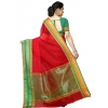 Women's Kota Doria Cotton Border Saree With Blouse (Red, 5-6 Mtrs)