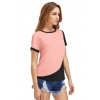 Women's Polyester, Knitting Western Wear T-Shirt (Peach)