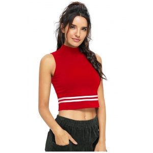 Generic Women's Polyester, Knitting Western Wear Tops (Red)