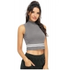 Women's Polyester, Knitting Western Wear Tops (Grey)