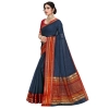 Women's Kota Doria Cotton Bordered Saree With Blouse (Navy Blue, 5-6 Mtrs) Women's Kota Doria Cotton Bordered Saree With Blouse (Navy Blue, 5-6 Mtrs)