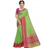 Women's Kota Doria Cotton Bordered Saree With Blouse (Light Green, 5-6 Mtrs) Women's Kota Doria Cotton Bordered Saree With Blouse (Light Green, 5-6 Mtrs)