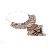 Dropship Designer Oxidised German Silver Tribal Necklace Pandeant Antique Necklace (Color: Silver)