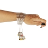 Dropship Stylish Oxidized Silver Bangle Bracelet With Hanging Jhumki (Color: Silver)